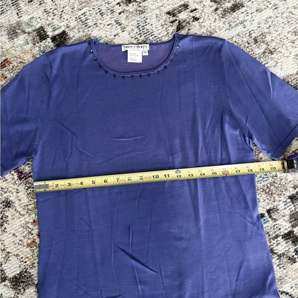 Nancy Bolen • Silk Blend Beaded Knit Blouse - Picture 6 of 8